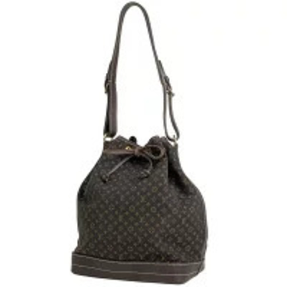Louis Vuitton Noe Hobo Drawstring Shoulder Bag Monogram Lin Ebene Brown